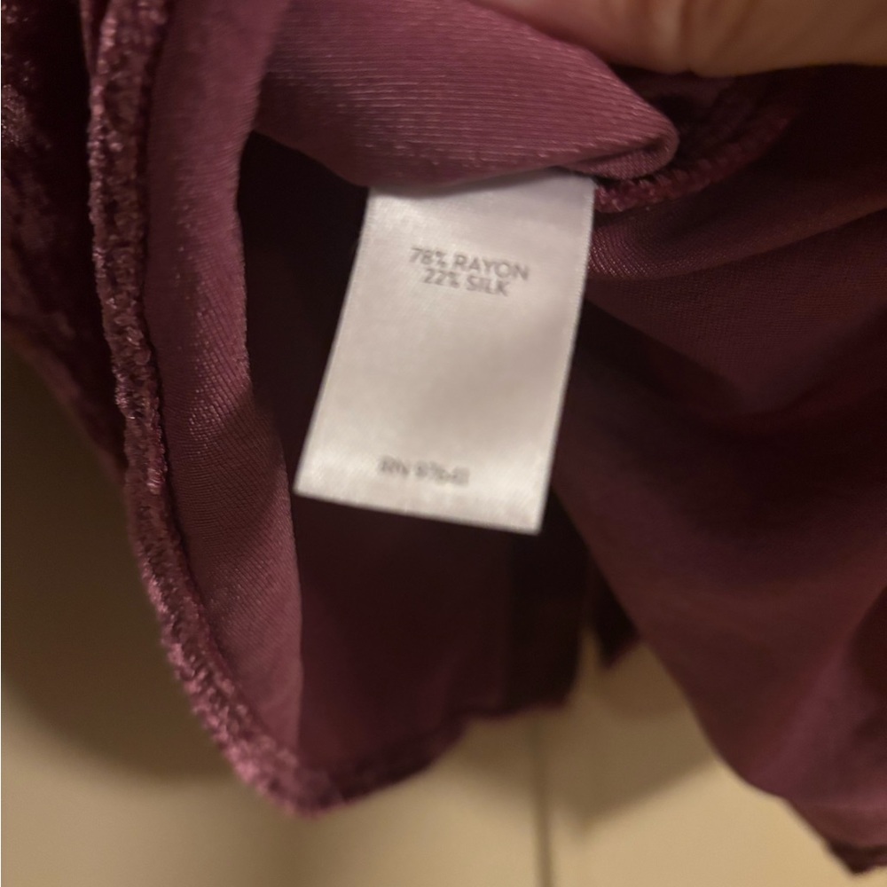 J. Jill Velvet Button-Up Blouse in Deep Burgundy - Picture 4 of 4